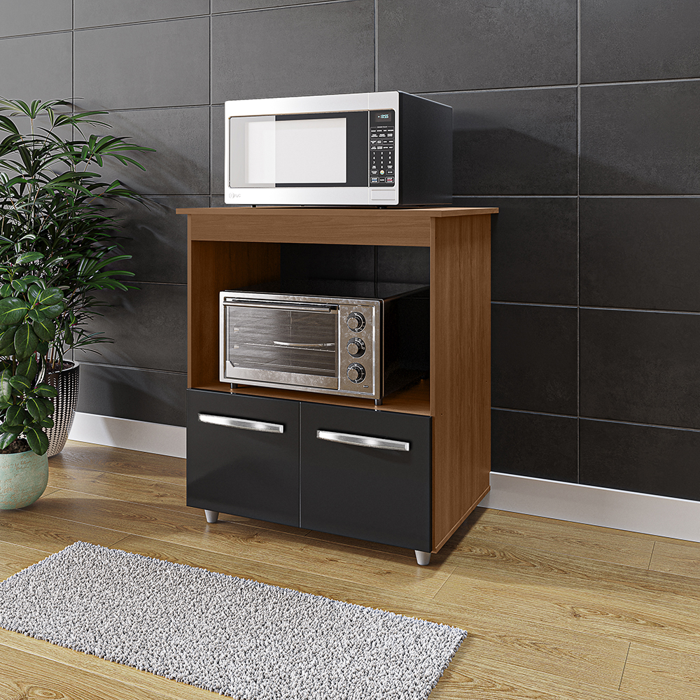 Balcao Multiuso Com Nicho 75cm 9450 Savana Preto Mobbs