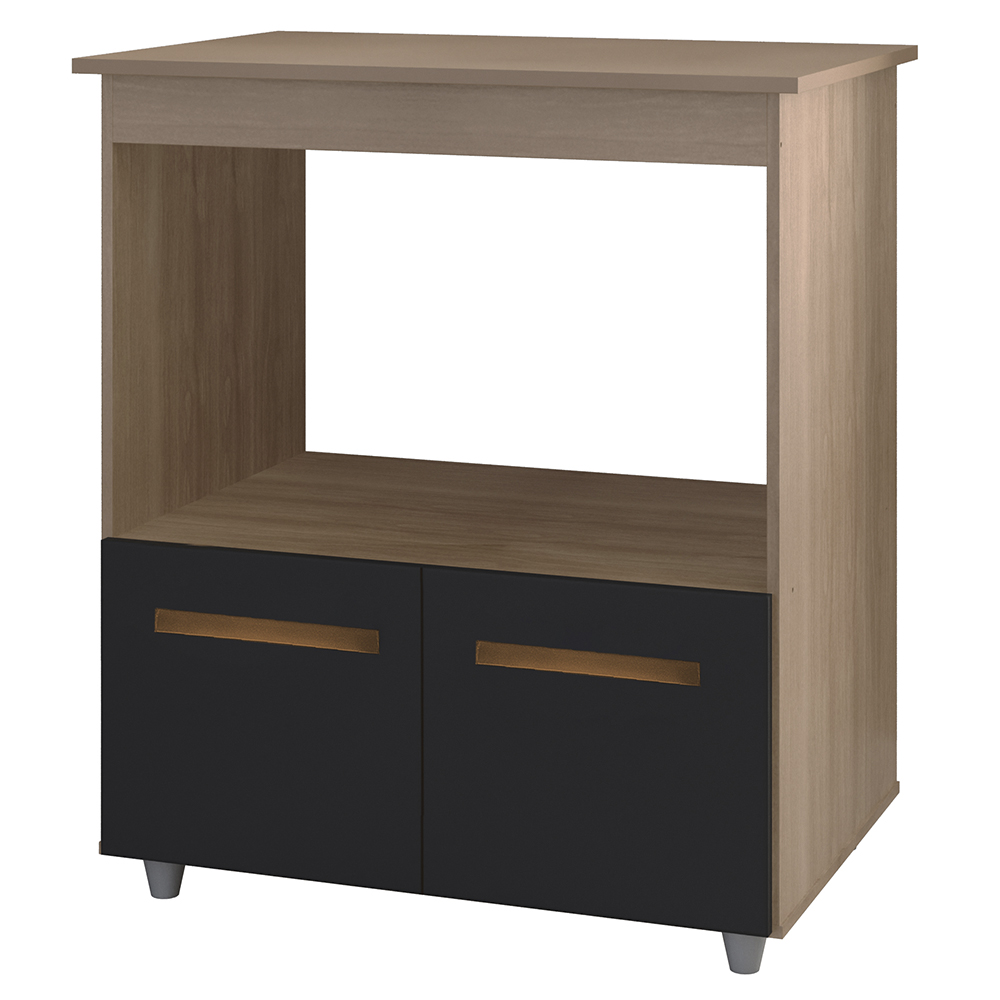 Balcao Multiuso Com Nicho 75cm 9450 Savana Preto Mobbs