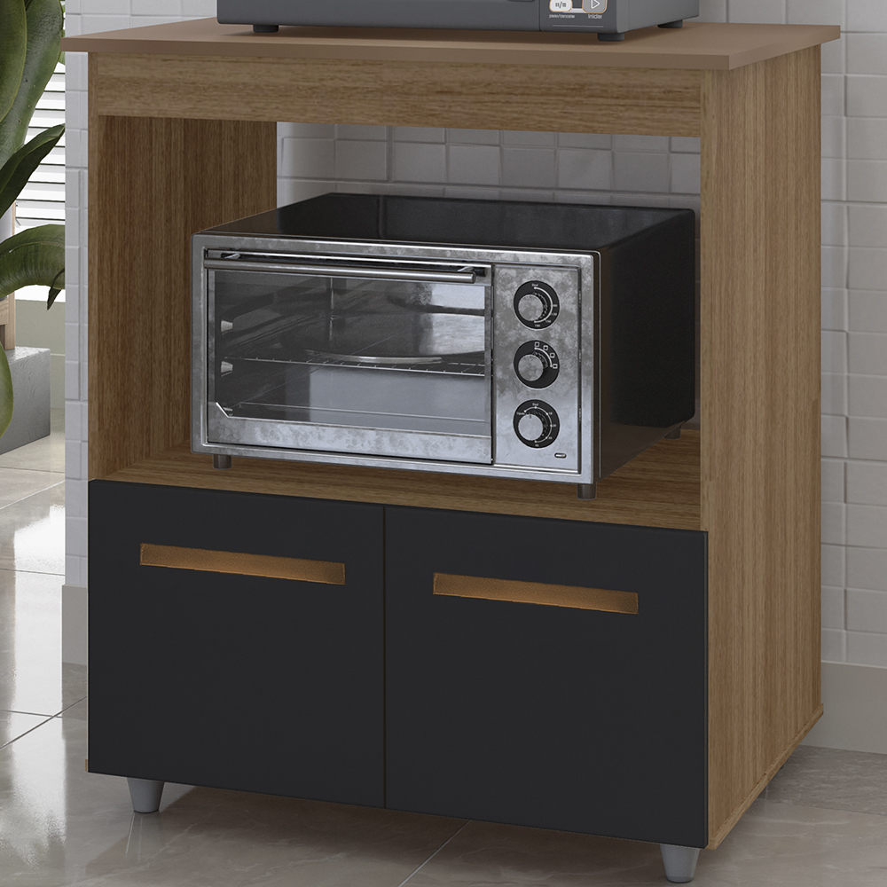 Balcao Multiuso Com Nicho 75cm 9450 Savana Preto Mobbs