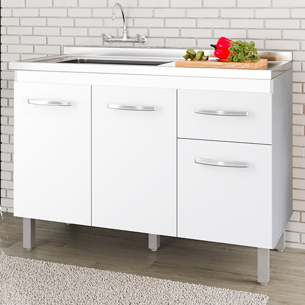 Balcao P/ Pia Sem Tampo Anita 120 cm Mobbs cor:Branco