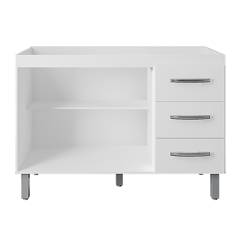 Balcao P/ Pia Sem Tampo Bianca 120 cm Branco Mobbs
