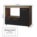Balcao Para Cooktop 4 Bocas 114cm 9470 Savana Preto Mobbs
