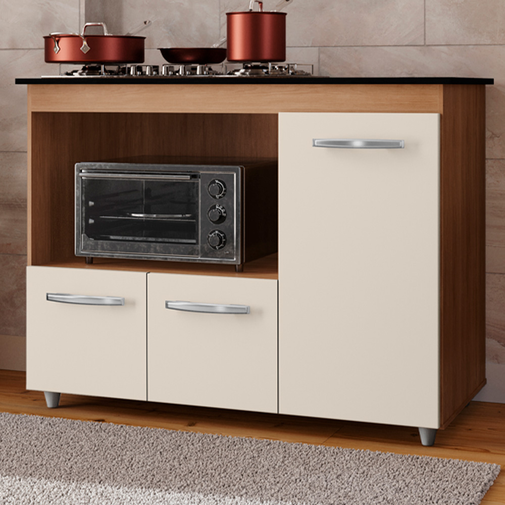 Balcao Para Cooktop 4 Bocas Ana Savana Off White Mobbs