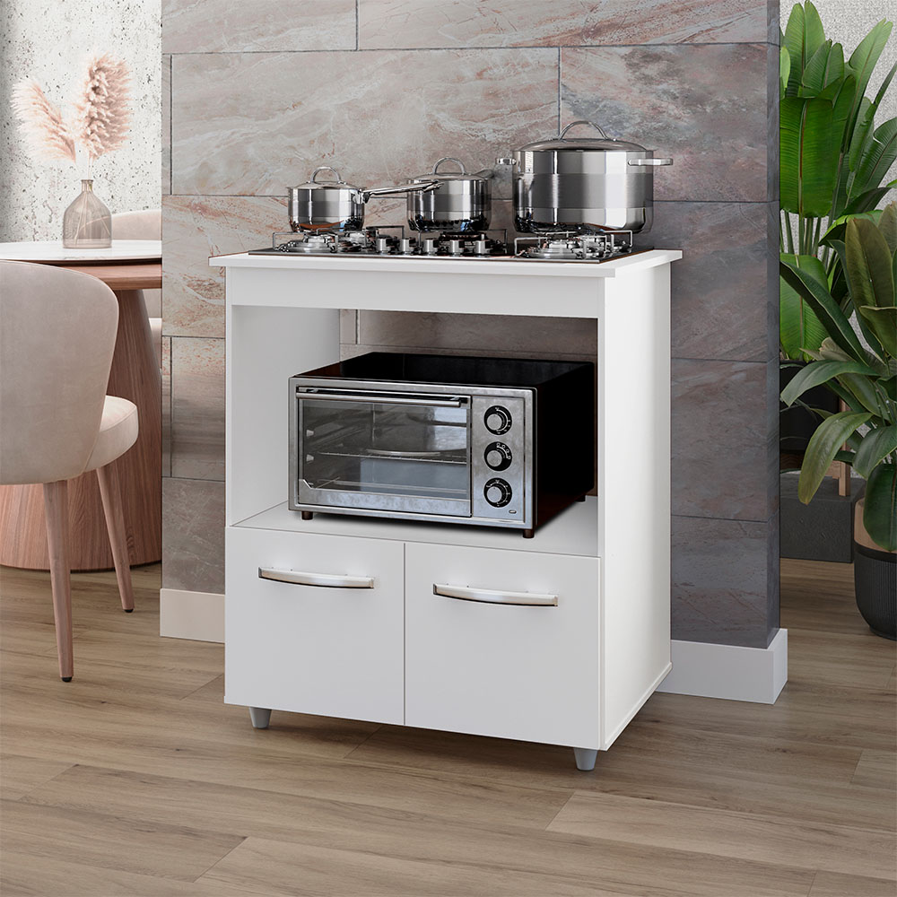 Balcao Para Cooktop 4 Bocas Elisa Branco Mobbs