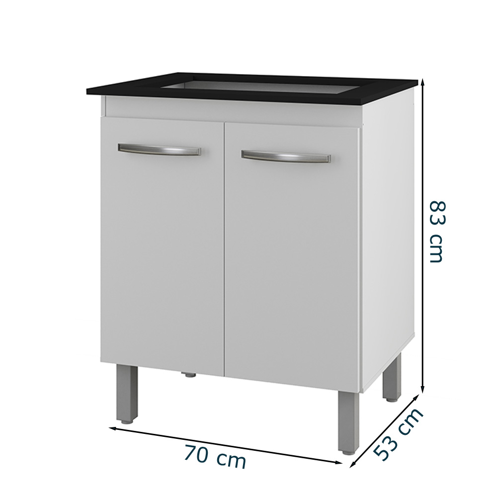 Balcao Para Cooktop 4 Bocas Jade Mobbs cor:Branco