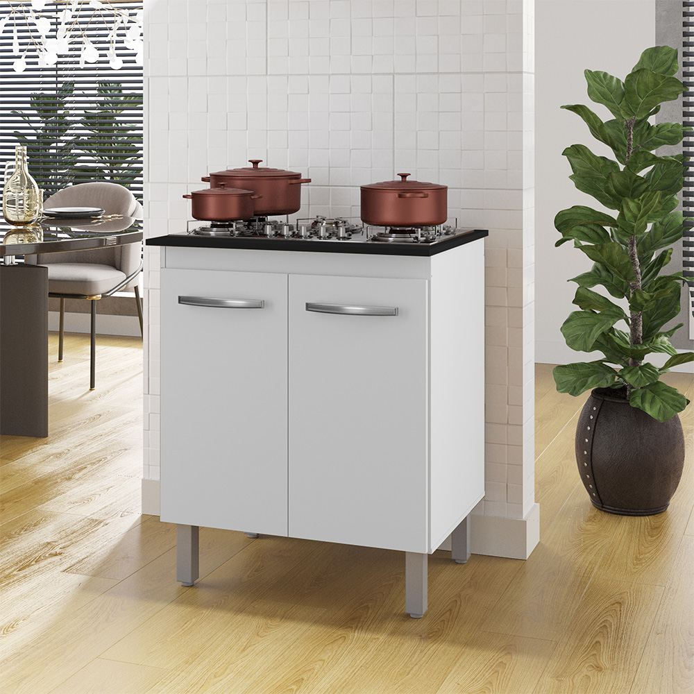 Balcao Para Cooktop 4 Bocas Jade Mobbs cor:Branco