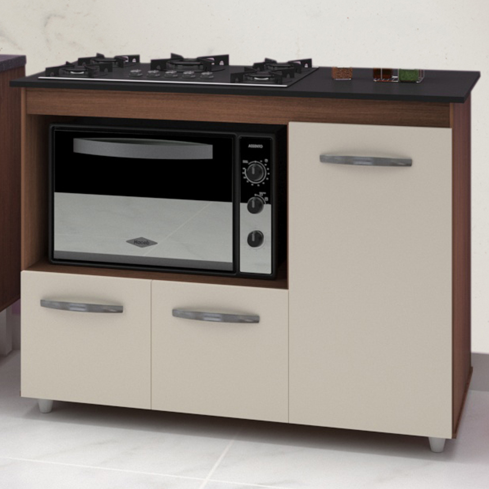 Balcao Para Cooktop 5 Bocas 114cm 9475 Savana Off White Mobbs