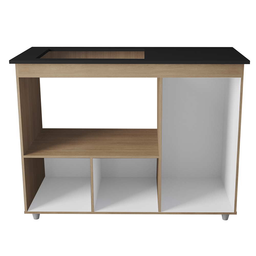 Balcao Para Cooktop 5 Bocas 114cm 9475 Savana Preto Mobbs