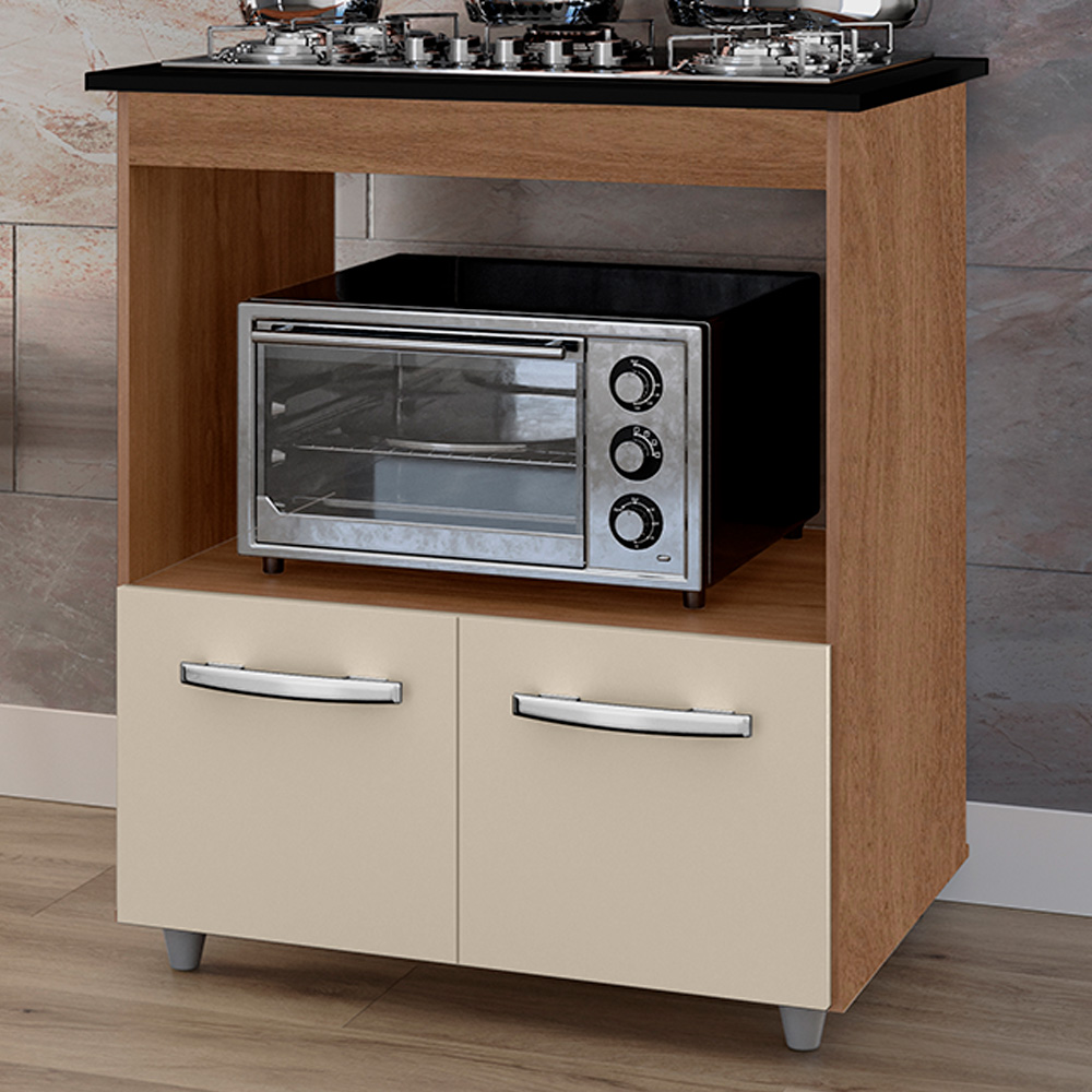 Balcao Para Cooktop 5 Bocas Elisa Mobbs cor:Savana Off White