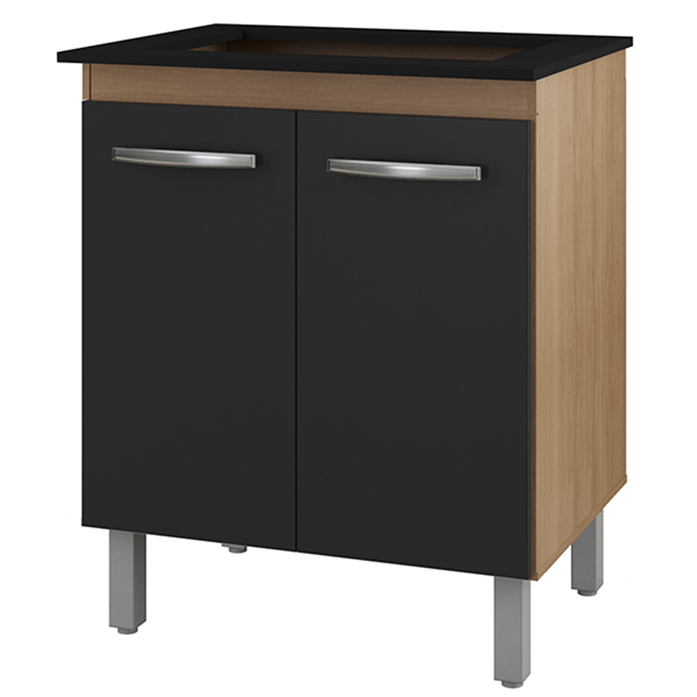 Balcao Para Cooktop 5 Bocas Jade Savana Preto Mobbs