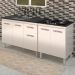 Balcao Pia 120cm e Cooktop 4 Bocas Branco Mobbs