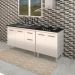 Balcao Pia 120cm e Cooktop 4 Bocas Branco Mobbs