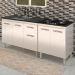 Balcao Pia 120cm e Cooktop 4 Bocas Branco Mobbs
