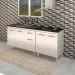 Balcao Pia 120cm e Cooktop 4 Bocas Branco Mobbs