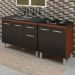 Balcao Pia 120cm e Cooktop 4 Bocas Savana Preto Mobbs