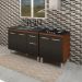 Balcao Pia 120cm e Cooktop 4 Bocas Savana Preto Mobbs