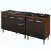 Balcao Pia 120cm e Cooktop 4 Bocas Savana Preto Mobbs