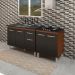Balcao Pia 120cm e Cooktop 4 Bocas Savana Preto Mobbs