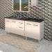 Balcao Pia 120cm e Cooktop 5 Bocas Branco Mobbs