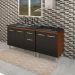 Balcao Pia 120cm e Cooktop 5 Bocas Savana Preto Mobbs