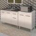 Balcao Pia 120cm e Multiuso 2 Portas 70cm Branco Mobbs