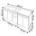 Balcao Pia 120cm e Multiuso 2 Portas 70cm Branco Mobbs