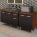 Balcao Pia 120cm e Multiuso 2 Portas 70cm Savana Preto Mobbs
