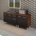 Balcao Pia 120cm e Multiuso 2 Portas 70cm Savana Preto Mobbs