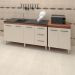 Balcao Pia 150cm e Multiuso 2 Portas 70cm Savana Off White Mobbs