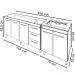 Balcao Pia 160cm e Cooktop 4 Bocas Branco Mobbs