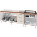 Balcao Pia 160cm e Cooktop 4 Bocas Savana Off White Mobbs
