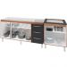 Balcao Pia 160cm e Cooktop 4 Bocas Savana Preto Mobbs