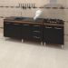 Balcao Pia 160cm e Cooktop 4 Bocas Savana Preto Mobbs