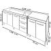Balcao Pia 160cm e Multiuso 2 Portas 70cm Branco Mobbs
