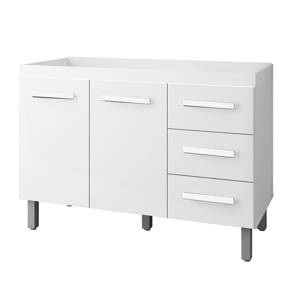 Balcao Sem Tampo Para Pia 120cm 9110 Branco Mobbs