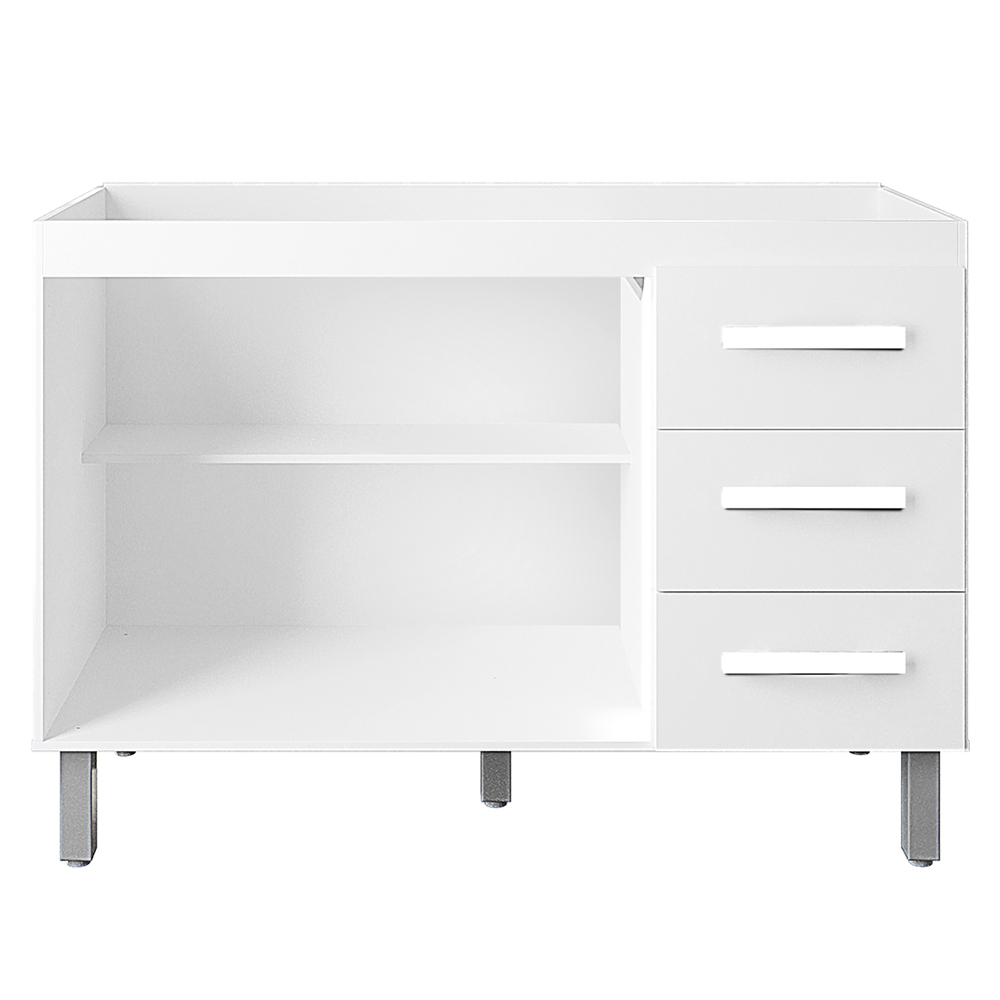 Balcao Sem Tampo Para Pia 120cm 9110 Branco Mobbs