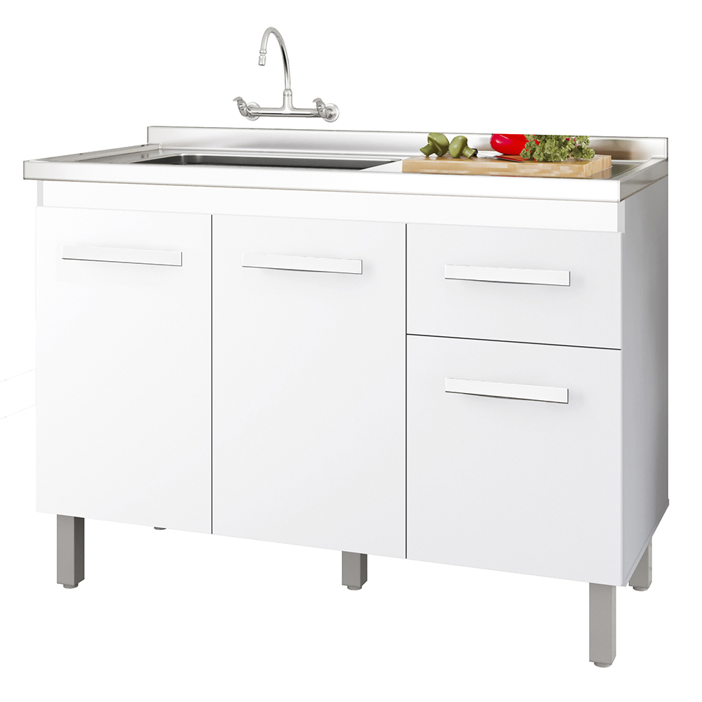 Balcao Sem Tampo Para Pia 120cm 9430 Branco Mobbs