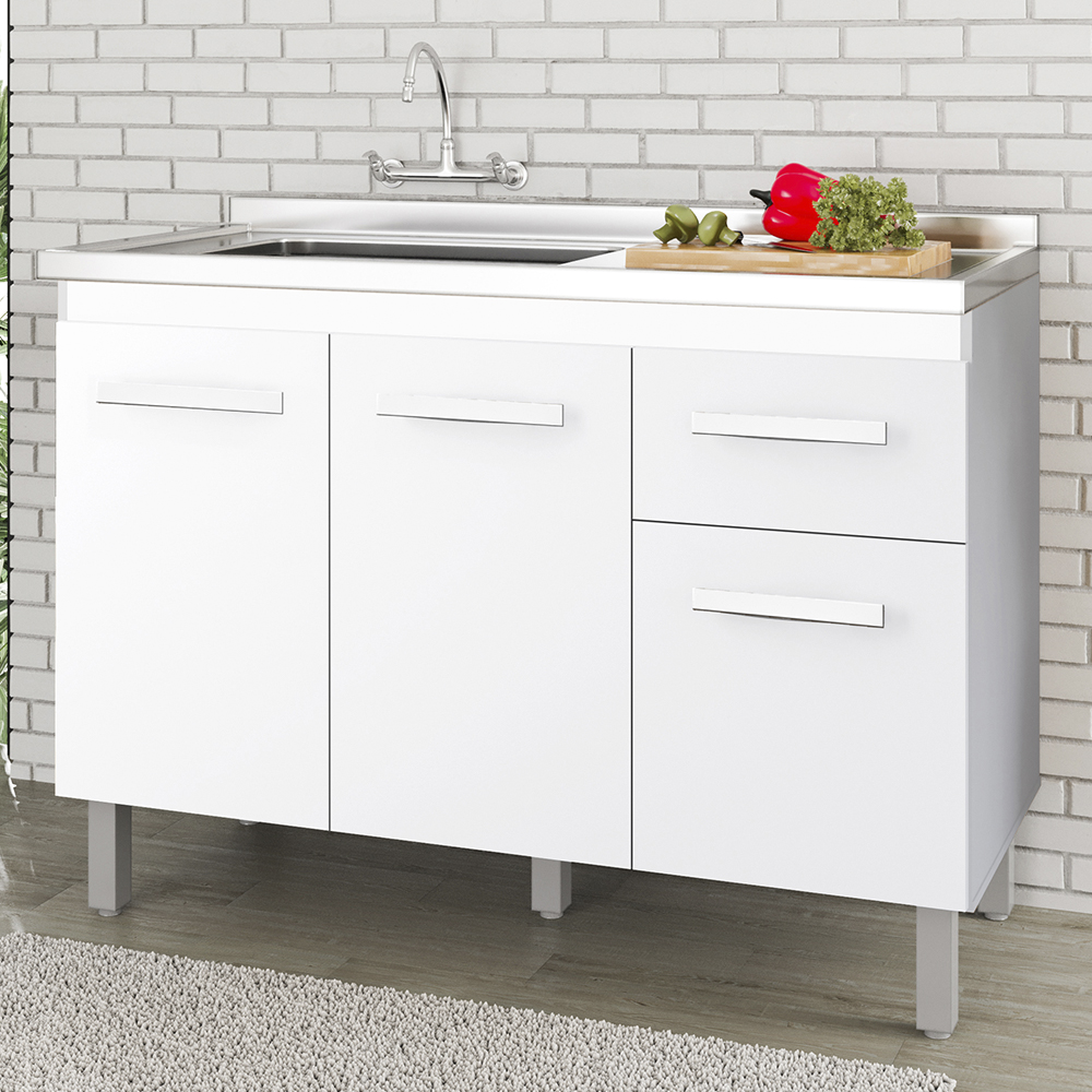 Balcao Sem Tampo Para Pia 120cm 9430 Branco Mobbs