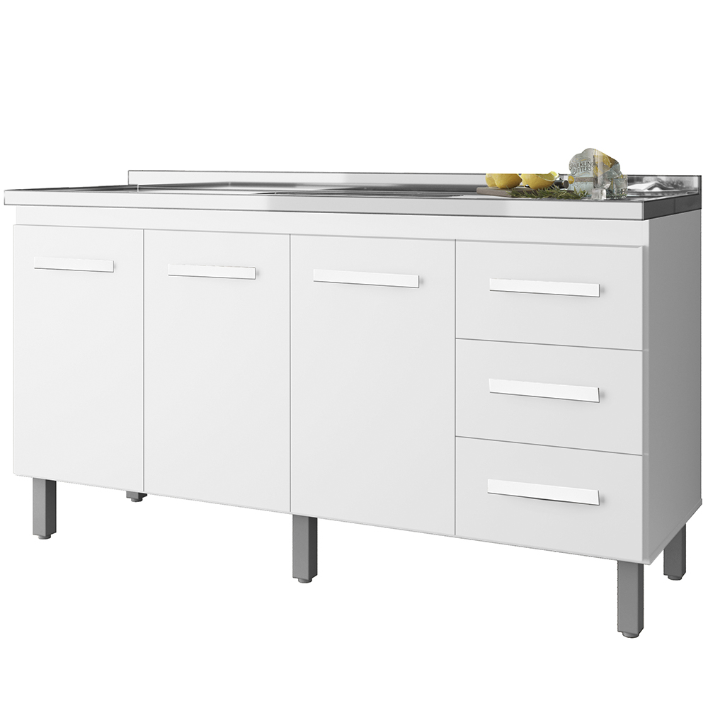 Balcao Sem Tampo Para Pia 150cm 9130 Branco Mobbs