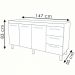 Balcao Sem Tampo Para Pia 150cm 9130 Savana Off White Mobbs