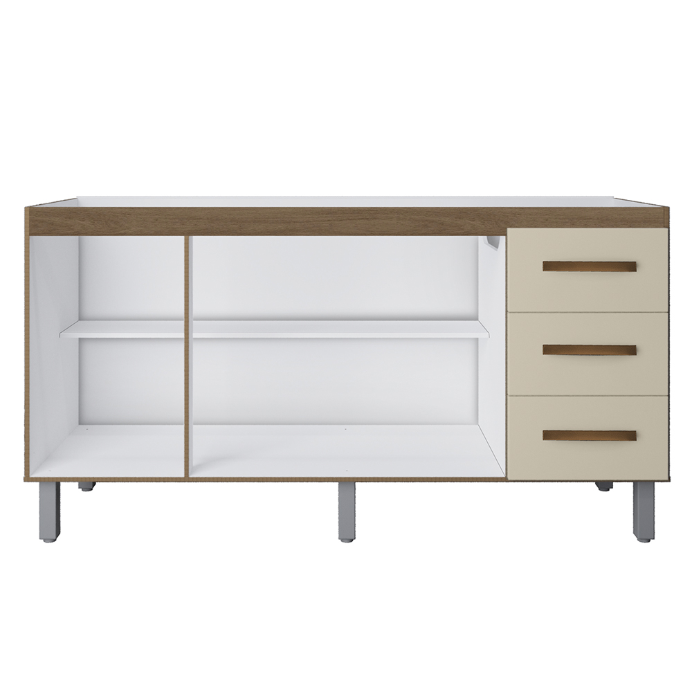 Balcao Sem Tampo Para Pia 160cm 9140 Savana Off White Mobbs