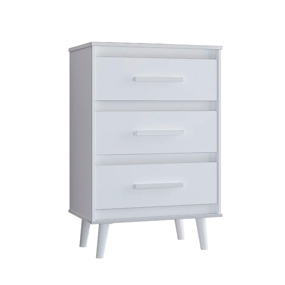 Cômoda para Quarto Pé Palito 3 Gavetas Lima Branco
