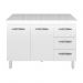 Kit Balcão Cozinha Gabinete Bianca 118 cm Branco com Tampo Tampão 120 cm Bianca Branco 