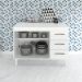 Kit Balcão Cozinha Gabinete Bianca 118 cm Branco com Tampo Tampão 120 cm Bianca Branco 