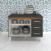 Kit Balcão Cozinha Gabinete Bianca 118 cm Savana Frente Preta com Tampo Tampão 120 cm Bianca Preto 