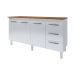 Kit Balcão Cozinha Gabinete Emily 157 cm Branco com Tampo Tampão 160 cm Emily Savana 