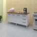 Kit Balcão Cozinha Gabinete Emily 157 cm Branco com Tampo Tampão 160 cm Emily Savana 