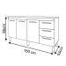 Kit Balcão Cozinha Gabinete Emily 157 cm Branco com Tampo Tampão 160 cm Emily Savana 