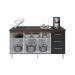 Kit Balcão Cozinha Gabinete Emily 157 cm Savana Frente Preta com Tampo Tampão 160 cm Emily Preto 