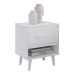 Mesa de Cabeceira com 1 Gaveta e Nicho Lima Branco
